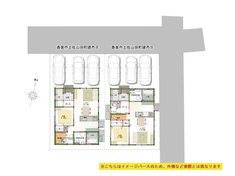 新築住宅　香美市土佐山田町旭町4丁目⑧⑨